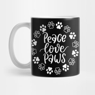 Peace, Love, Paws. Funny Dog Or Cat Owner Design For All Dog And Cat Lovers. Mug